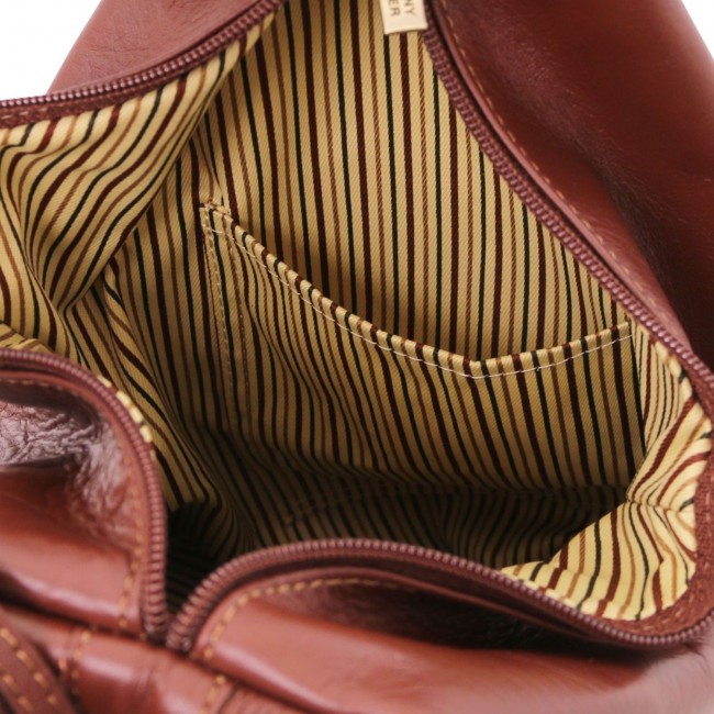Рюкзак из мягкой кожи Tuscany Leather Shanghai TL140963 Коричневый - фото №5
